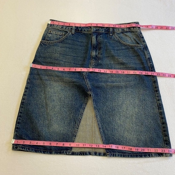 Topshop Vented Denim Skirt, Mid Blue, Size 8, NWT - Picture 11 of 15